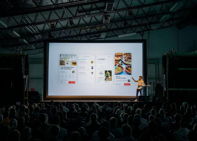 Projector From AVLS Being Used At A Corporate Event