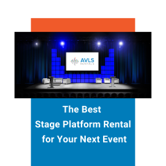 Featured Image Showing Blog The Best Stage Platform Rental For Your Next Event With a Blue Stage