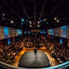 Image of convention using event lighting rentals